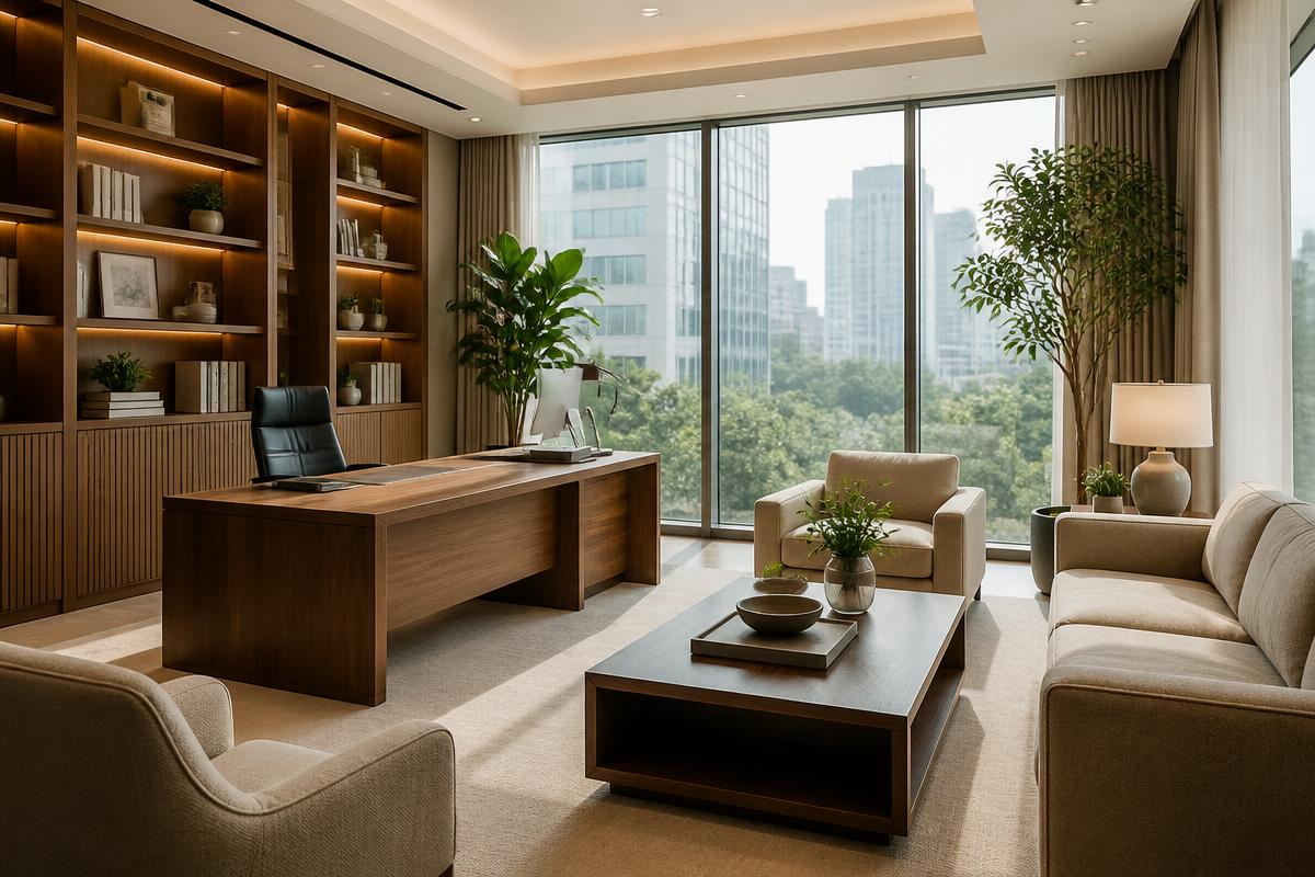 A warm, professional office space representing the Ascendra Group